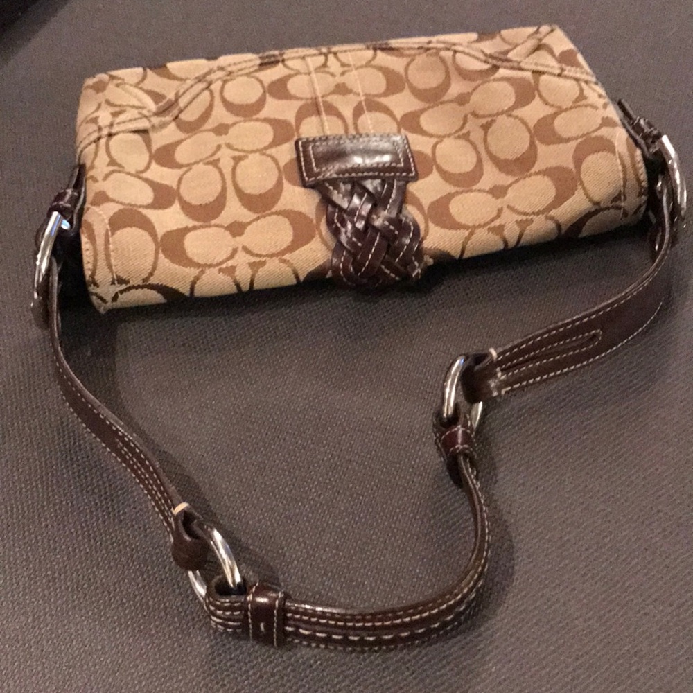 Coach bag, brown c pattern fabric - Picture 4 of 4